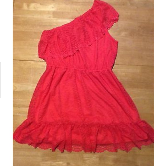New LOVE FIRE CLOTHING Coral Lace Ruffle DRESS XL - Picture 7 of 12